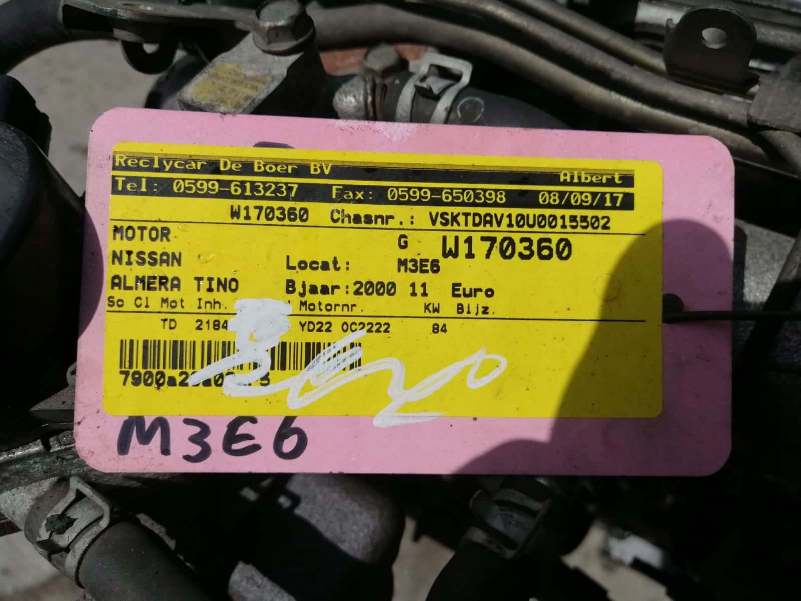 Moteur YD22DDT vue 2