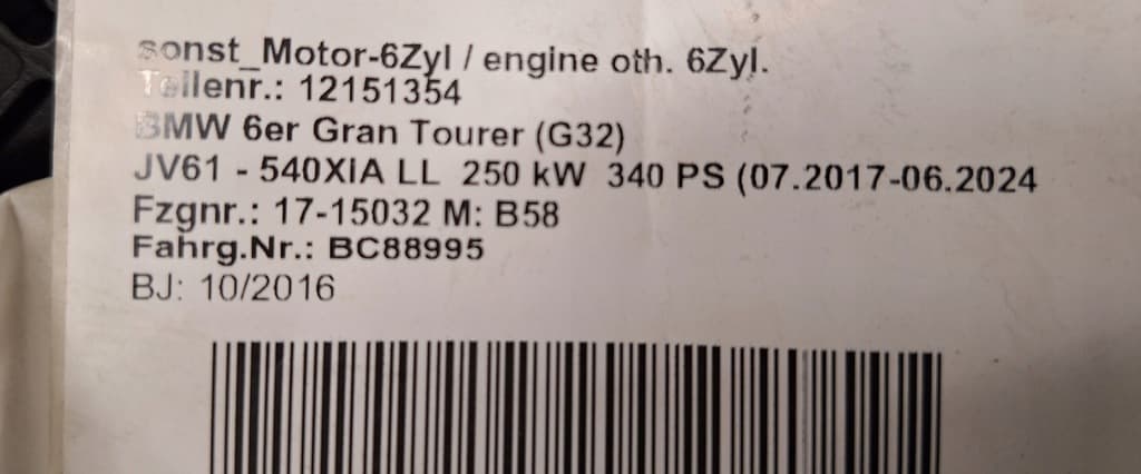 Moteur B58 B30 A — vue 8